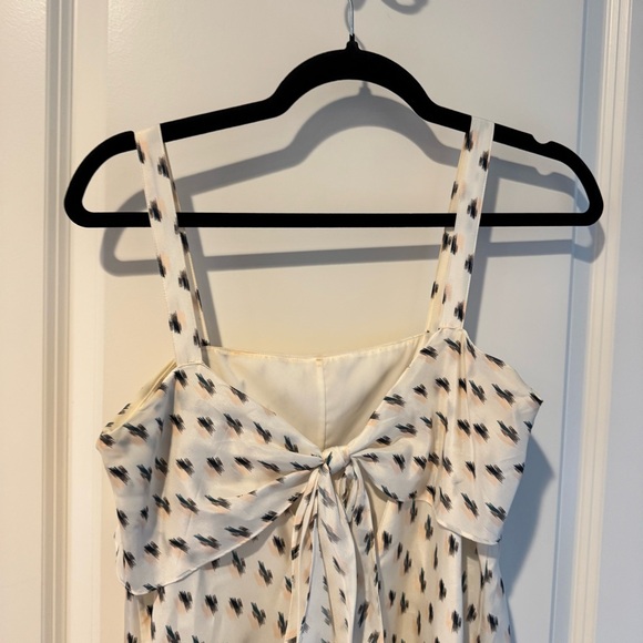 Theory Floral lkat Print Silk Tie Back Slip Midi Dress Size Small - Picture 7 of 10